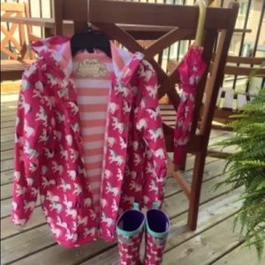 Hatley Raincoat, Boots,Umbrella